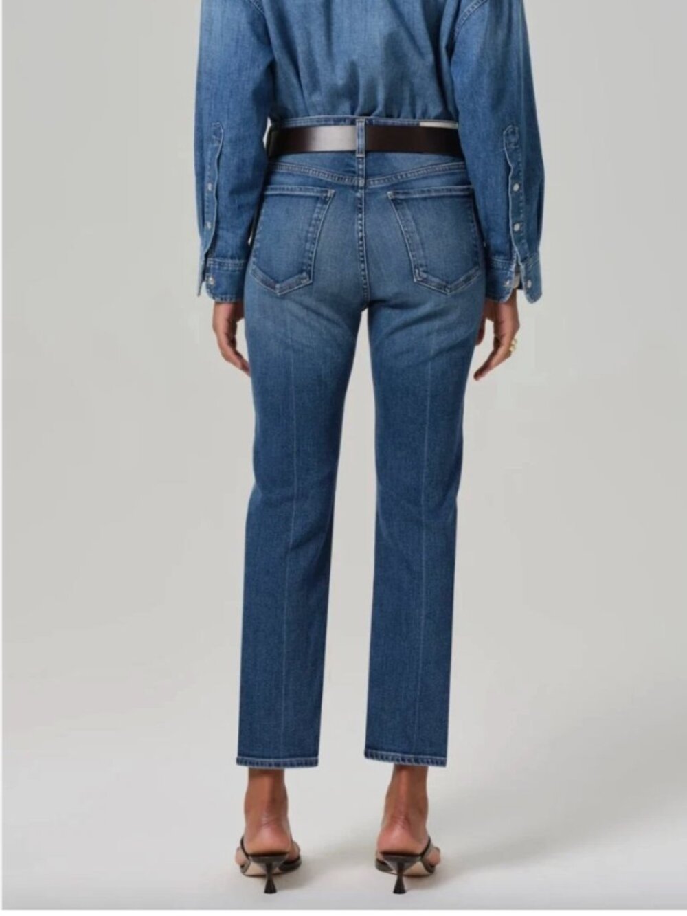 Citizens of Humanity Zurie Ankle Jeans Size 24 in Abalone Blue Straight Cropped - Picture 3 of 7